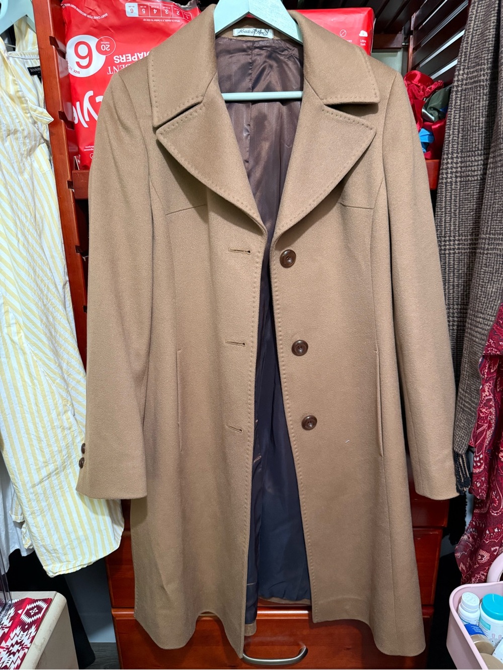 Loro Piana Camel Wool Pea Coat